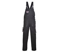 Portwest TX12 Salopette da Lavoro con Bretelle Contrastanti Uomo Texo Nero, L