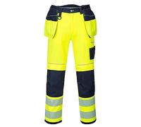 Portwest - Vision Hi-Vis - Pantaloni da lavoro, colore: Giallo/Navy - Vita 101,6 cm, gamba 73,7 cm