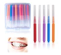 PORUPAEL 50 scovolini interdentali - 5 pennelli per filo interdentale con custodia portatile, strumenti per la pulizia dei denti per parentesi graffe, lacune e igiene orale, bastoncini per la pulizia