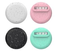 PORUPAEL Confezione da 4 supporti impermeabili per tracker per bambini e adulti, design ultra sottile con clip nascosta, custodia morbida in silicone delicato sulla pelle (colori: bianco, nero, rosa