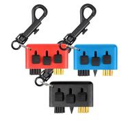 PORUPAEL Set di 3 spazzole per la pulizia delle mazze da golf, con clip per pantaloni (rosso/blu/nero) - Spazzola retrattile tascabile per palline da golf e scarpe