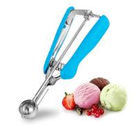 Porzionatore Per Gelato 25mm, Cucchiaio Gelato, TJ POP Molto Piccolo Paletta Per Gelato In Acciaio Inox Con Grilletto E Manico Confortevole Per Palla Gelato, Cottura, Palla Melone - Blu