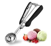 Porzionatore Per Gelato 44mm, Cucchiaio Gelato, TJ POP Paletta Per Gelato In Acciaio Inox Con Grilletto E Manico Confortevole Per Palla Gelato, Cottura, Palla Melone
