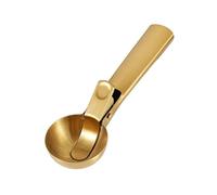 Porzionatore per gelato in acciaio inox, 19 cm, cucchiaio per gelato con espulsore e stampo per palline di ghiaccio, riso, palline di melone e pasta per biscotti (oro)
