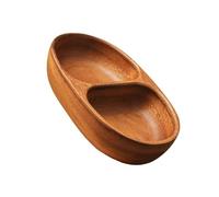 Porzioni rotonde divise blocco porta noci in legno Servire stoviglie ciotole di frutta secca antipasti piatti piatti della ciotola facile da pulire in legno Servire diviso