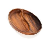 Porzioni rotonde divise blocco porta noci in legno Servire stoviglie ciotole di frutta secca antipasti piatti piatti della ciotola facile da pulire in legno Servire diviso