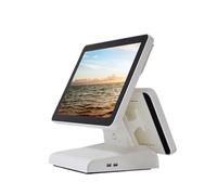 POS 15 pollici doppio display con schermo cliente da 12 pollici All In One Pc registratore di cassa POS macchina for la fatturazione HS-B156-2 Per la vendita al dettaglio(Dual screen white)
