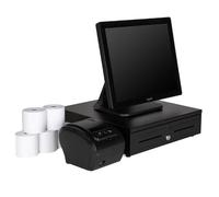 POS all-in-one da 17" con touch screen IR, capacità di pagamento e gestione commerciale, ideale per il commercio e il restauro.