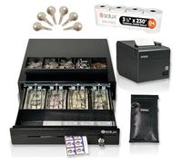 POS Hardware Bundle per sistema quadrato - Cassetto quadrato per contanti da 13 pollici - Stampante termica quadrata per ricevute - Sistemi quadrati per punti vendita per piccole imprese - Scatola