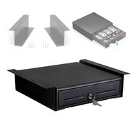 POS VALLEY staffa di montaggio per cassetto portavalori - 2x guide, per cassetto rendiresto da 33 e 41 cm, montaggio semplice, acciaio, staffa, cassetto contanti (Cassetto 330 + Staffe, Centimetri)