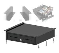 POS VALLEY staffa di montaggio per cassetto portavalori - 2x guide, per cassetto rendiresto da 33 e 41 cm, montaggio semplice, acciaio, staffa, cassetto contanti (Cassetto 410 + Staffe, Centimetri)