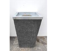 POSA CENERE, BASE IN CEMENTO, FERRO ZINCATO, H80, 55X55 CM.