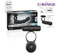 Posable Partner Double Penetrator, Anello Vibrante con Dildo Doppia Penetrazione