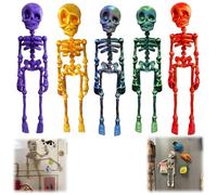 Posable Skull Fridge Magnets,3D Printed Body Skeleton Magnetic Figurine,Mini Halloween Human Skeletons Fridges Magnets with Movable Joints (B)