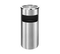 Posacenere 2 in 1 Da Terra in Acciaio Inox per Esterno Con Gettacarte Rotondo O