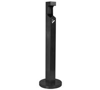 Posacenere a Colonna Ø32 cm in Metallo Nero Opaco 2L per Esterno