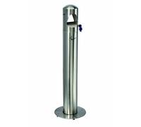 Posacenere a Colonna Forma cilindrica dimensioni 31x6x79,5cm peso 5,5 kg base pesante sezione centrale con fori per raccogliere i mozziconi piedino in gomma antiruggine cromo