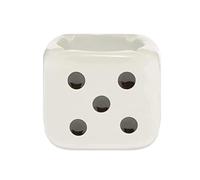 Posacenere a dado, posacenere in ceramica, per esterni, bianco, per sigarette, carino posacenere con 4 slot per uso quotidiano, regalo per la casa