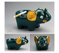 Posacenere a forma di animale, portasigarette portatile in ceramica, decorativo for il tavolo da lavoro, for casa, soggiorno, ufficio(Green)