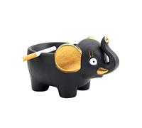 Posacenere a forma di animale, portasigarette portatile in ceramica, decorativo for il tavolo da lavoro, for casa, soggiorno, ufficio(Black)