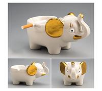 Posacenere a forma di animale, portasigarette portatile in ceramica, decorativo for il tavolo da lavoro, for casa, soggiorno, ufficio(White)