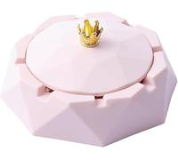 Posacenere a forma di corona rosa in acciaio inox con coperchi, posacenere per uso interno o esterno, antivento, portacenere per fumatori, posacenere da scrivania per casa, ufficio, decorazione per la