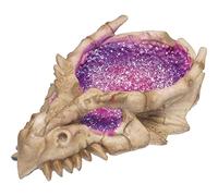 Posacenere a forma di drago fantasy, alla moda, per fan della fantasia medievale, decorazioni glitterate in finto cristallo, scatola decorativa gotica per la casa, posacenere trippy, con osso, teschio