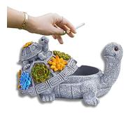 Posacenere a forma di tartaruga, posacenere da esterno con coperchio, ideale come regalo per fumatori, sigari e sigarette, impermeabile, accessorio da giardino Tarrapu