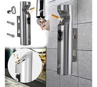 posacenere a muro, Colonna di fuliggine for Esterni Antiruggine, con Design Serratura/Apertura Inferiore, for Hotel/Giardino/Pubblico, 28,5 X 6,2 cm,Nero(Silver)