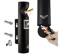 posacenere a muro, Colonna di fuliggine for Esterni Antiruggine, con Design Serratura/Apertura Inferiore, for Hotel/Giardino/Pubblico, 28,5 X 6,2 cm,Nero(Black)