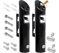 Posacenere a Parete 2 Pezzi, Posacenere Rotondo a Parete per Esterni, con Serratura, Posacenere da Parete per Hotel, Ufficio o Balcone (Nero)