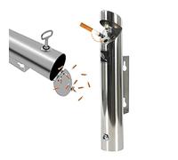 Posacenere a parete Cestino for cenere di sigari in acciaio inossidabile Secchio for pipistrelli sigaretta antiruggine con contenitore for mozziconi Vassoio for a for hotel grandi dimensioni(Silver)