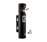 Posacenere A Parete, Posacenere Per Interni Ed Esterni, In Acciaio Inossidabile, Bloccabile, Contenitore Per Mozziconi Di Sigaretta Commerciale Con Vite Di Espansione E Adesivi Per Stivali(Black)