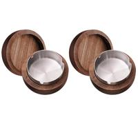 Posacenere a Vento in Legno, Posacenere, Posacenere con Coperchio, Antivento Antiodore, Applicabile a Bar, Soggiorno, Ufficio, Feste (Sliver-2 Pack)