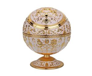 Posacenere antivento con coperchio per sigarette, in metallo, portatile, elimina gli odori, per interni ed esterni, motivo rosa stampato a mano, con brillantini, regalo per uomini e donne (giada