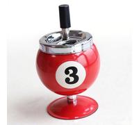 Posacenere antivento in acciaio inox con coperchio, design a sfera da biliardo girevole n. 1/2/3/8, per interni ed esterni, regalo perfetto per uomini e donne (rosso 3)