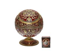 Posacenere antivento vintage con coperchio per sigarette, posacenere portatile in metallo, per uso esterno e interno, stampato a mano, bel regalo per uomini e donne, LAUYOO (rosso scuro con rosa