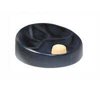 Posacenere battipipa Lubinski in ceramica blu con poggiapipe a 3 posti