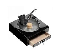 Posacenere battipipa Lubinski lacca nera lucida con cassetto