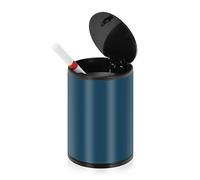 Posacenere blu navy piccolo per sigarette con coperchio in acciaio inox portatile coperto esterno posacenere per casa barca camion