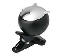 Posacenere con clip e coperchio antivento, design per balcone, giardino e patio, facile da posizionare sul bordo del tavolo per evitare la fuoriuscita delle ceneri(Black)