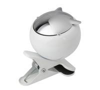 Posacenere con clip e coperchio antivento, design per balcone, giardino e patio, facile da posizionare sul bordo del tavolo per evitare la fuoriuscita delle ceneri(White)