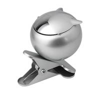 Posacenere con clip e coperchio antivento, design per balcone, giardino e patio, facile da posizionare sul bordo del tavolo per evitare la fuoriuscita delle ceneri(Silver)