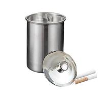 Posacenere con coperchio, in acciaio inox, antivento, per esterni, in metallo, con coperchio, per giardino, bar, balcone, casa, ufficio, decorati