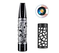 Posacenere con ricarica USB per auto, portasigarette portatile per auto che non lascia cadere la cenere, accendino elettrico al tungsteno senza fiamma con bobina al tungsteno USB(Silver)
