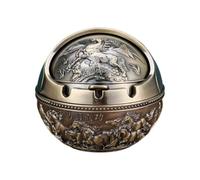 Posacenere coperto con coperchio, decorativo vintage, argento B
