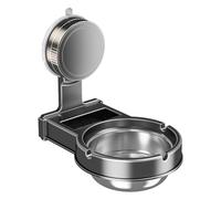 Posacenere da bagno con montaggio a parete in acciaio al carbonio antiruggine per montaggio a parete posacenere da bagno portatile per case alberghiere posacenere montato a ventosa