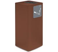 Posacenere da Esterno 30x30xh65 cm In Acciaio Verniciato con Vaschetta Superiore Marrone