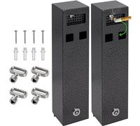 Posacenere da Esterno a Muro con Serratura 2 Pezzi, Portacenere da Esterno in Lamiera Zincata Quadrato per Ristoranti, Hotel e Uffici (Grigio Fumo)