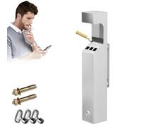 Posacenere da Esterno a Muro in Acciaio Inox, Posacenere da Parete per Esterni con Serratura, Grande Capacità Raccoglitore di Mozziconi di Sigaretta per Terrazze, Hotel, Uffici e Giardini (8 x 50 cm)